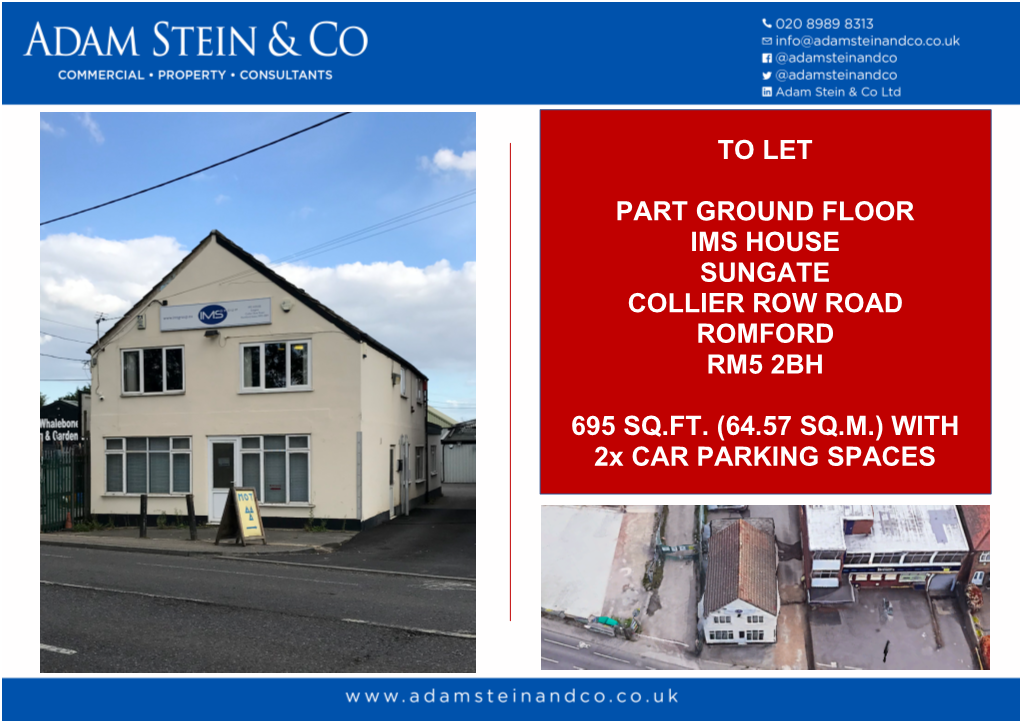 To Let Part Ground Floor Ims House Sungate Collier Row