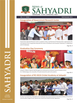 Inauguration of RC-KSCA Cricket Academy at Sahyadri Inauguration