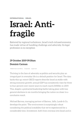 Israel: Anti- Fragile