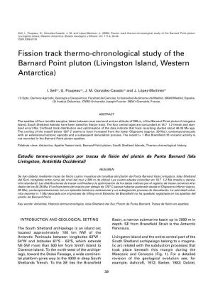 Fission Track Thermo-Chronological Study of the Barnard Point Pluton (Livingston Island, Western Antarctica