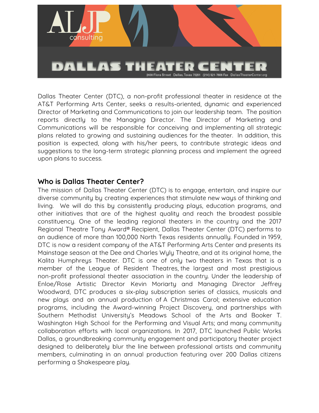 Who Is Dallas Theater Center?