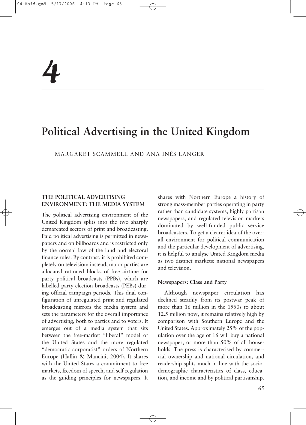 Political Advertising in the United Kingdom
