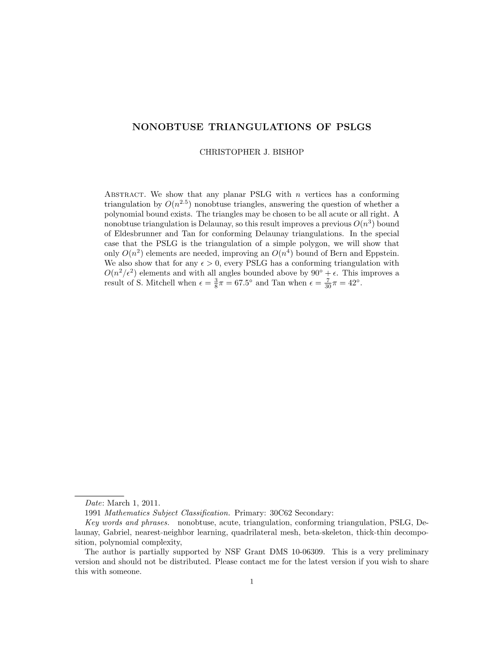 Nonobtuse Triangulations of Pslgs