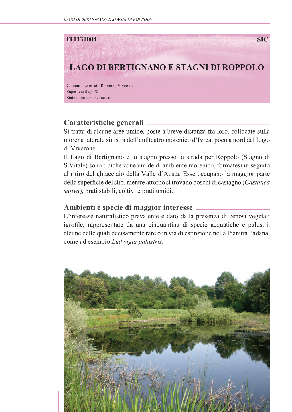 Lago Di Bertignano E Stagni Di Roppolo