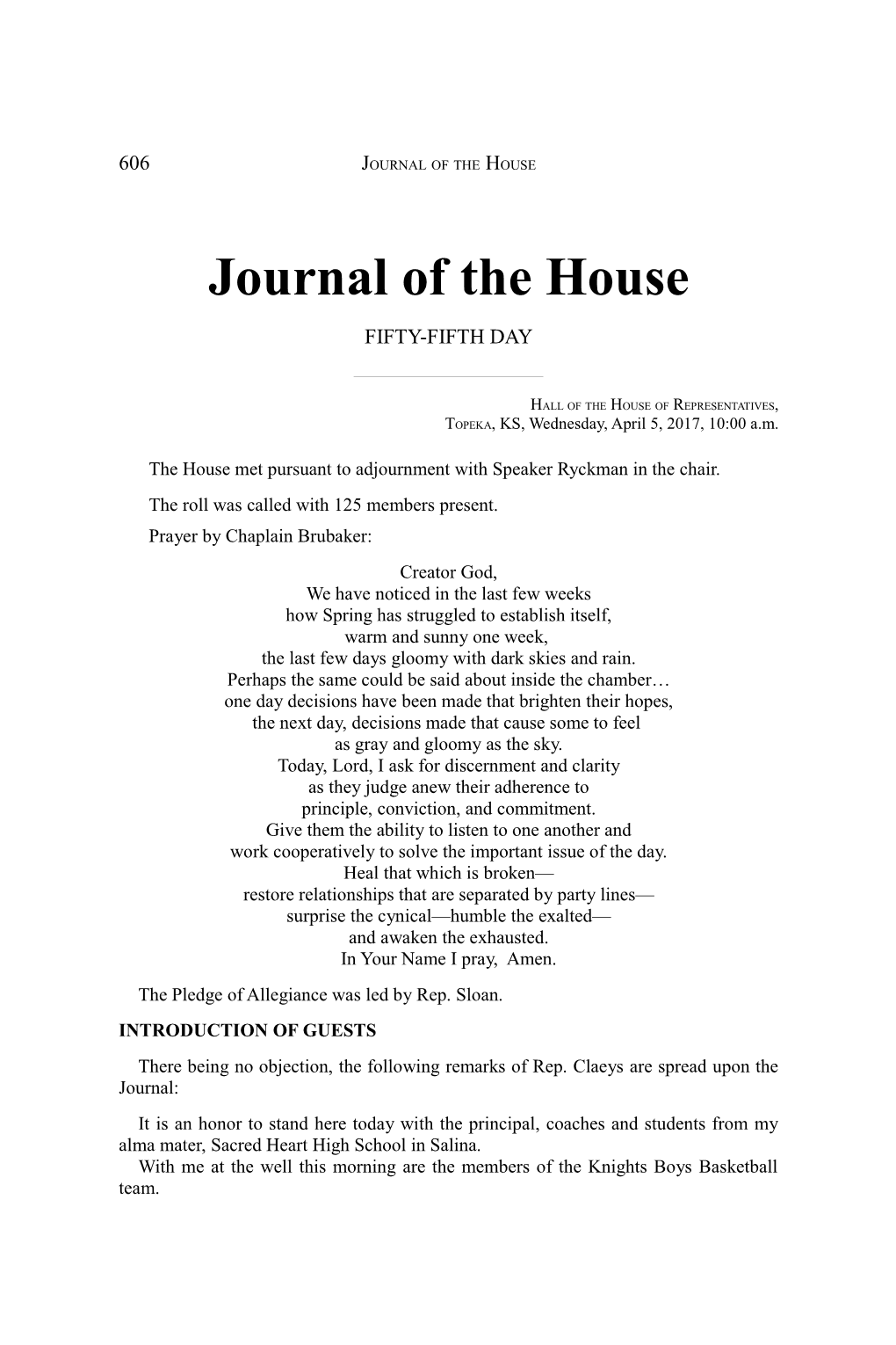 Journal of the House