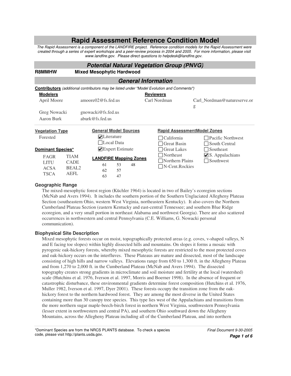 Mixed Mesophytic