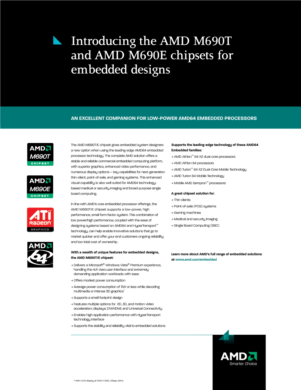 AMD M690T/M690E Chipsets Product Brief