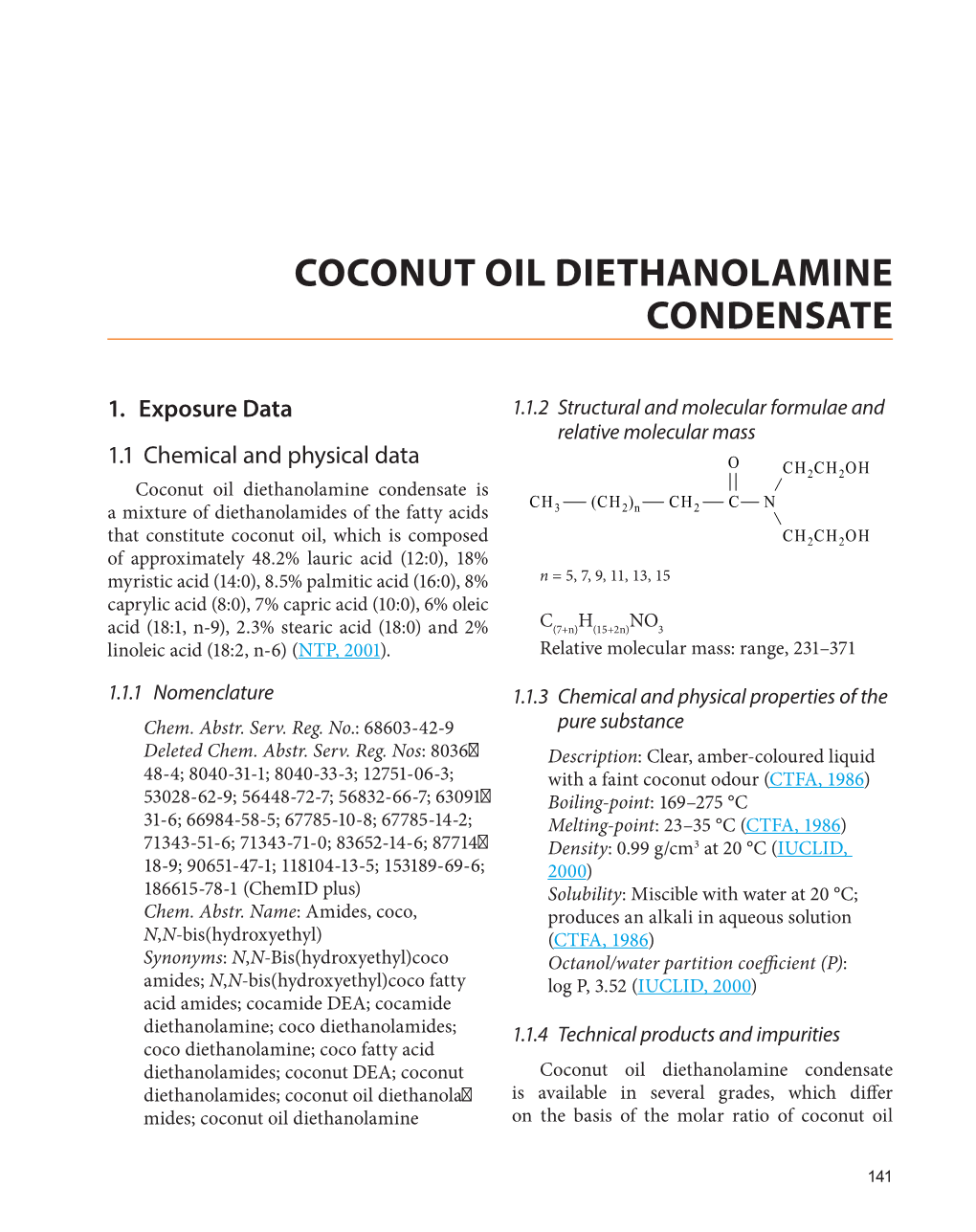 Coconut Oil Diethanolamine Condensate