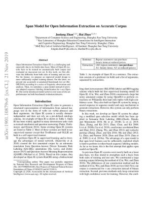 Span Model for Open Information Extraction on Accurate Corpus