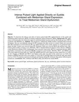 IPL Applied Directly on Eyelids Combined with MGX to Treat