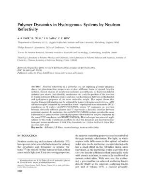 Polymer Dynamics in Hydrogenous Systems by Neutron Reflectivity
