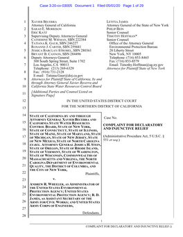 WOTUS Rule Complaint Filed 05012020