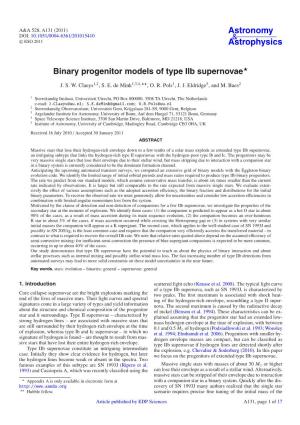 Binary Progenitor Models of Type Iib Supernovae⋆
