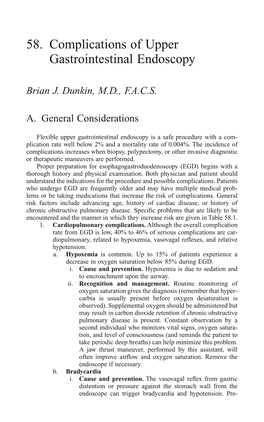 58. Complications of Upper Gastrointestinal Endoscopy