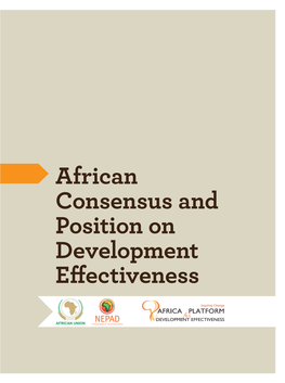 African Consensus and Position on Development E Ectiveness Preface