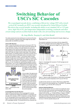 Switching Behavior of Usci's Sic Cascodes