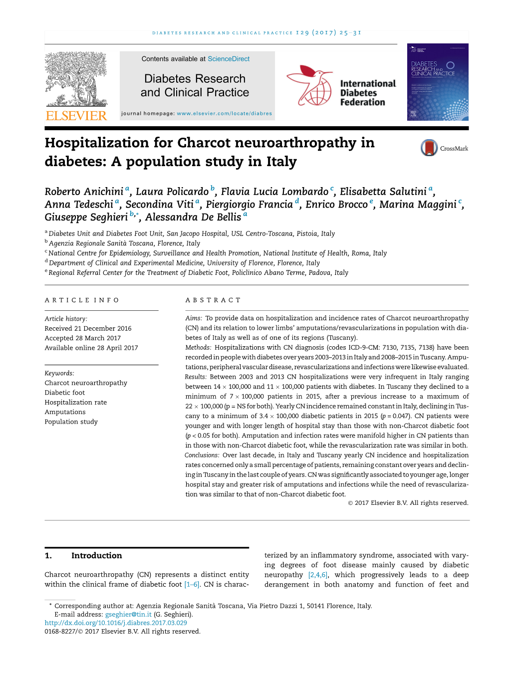 A Population Study in Italy