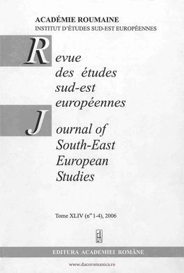 Des Etudes Sud-Est Europeennes Journal of South-East European Studies