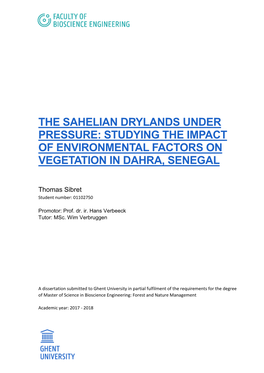 Studying the Impact of Environmental Factors on Vegetation in Dahra, Senegal
