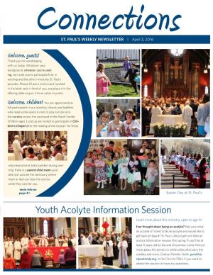 Youth Acolyte Information Session Learn More About This Ministry, Open to Age 9+
