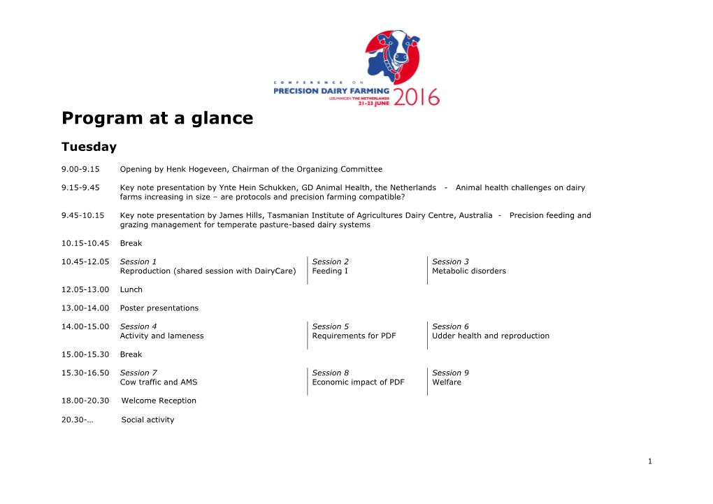 Program at a Glance