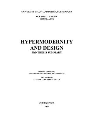 HYPERMODERNITY and DESIGN Phd THESIS SUMMARY