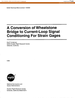 A Conversion of Wheatstone Bridge to Current-Loop Signal Conditioning for Strain Gages