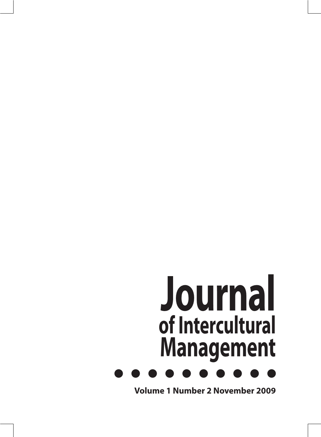 Journal of Intercultural Management