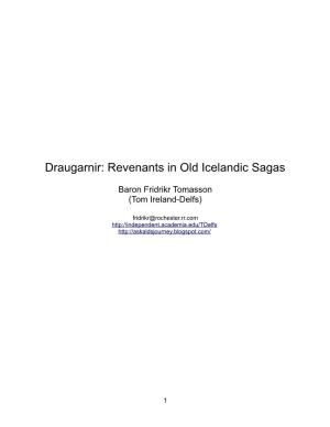Draugarnir: Revenants in Old Icelandic Sagas