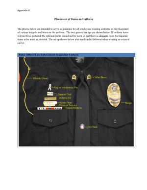 Placement of Items on Uniform