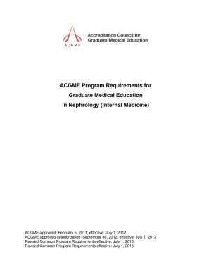 ACGME Program Requirements for Graduate Medical Education in Nephrology (Internal Medicine)