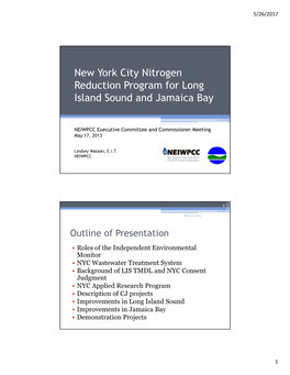New York City Nitrogen Reduction Program for Long Island Sound and Jamaica Bay