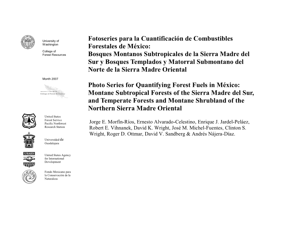 Photo Series for Quantifying Forest Fuels in Mexico Is a Tool for Quickly 1984)6