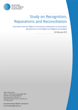 Study on Recognition, Reparations and Reconciliation