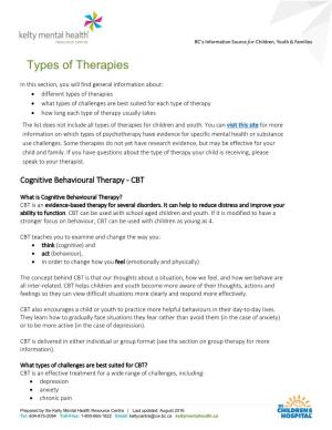 Types of Therapies