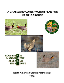 A Grassland Conservation Plan for Prairie Grouse