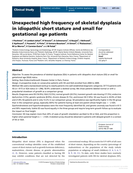 Unexpected High Frequency of Skeletal Dysplasia in Idiopathic Short Stature and Small for Gestational Age Patients