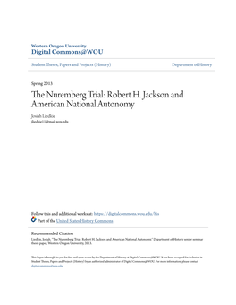 The Nuremberg Trial: Robert H. Jackson and American National