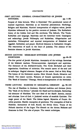 GENERAL CHARACTERISTICS of JEWISH MYSTICISM. Pp. 1-39