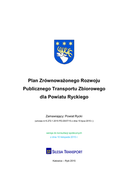 Plan Zrównoważonego Rozwoju Publicznego Transportu Zbiorowego Dla Powiatu Ryckiego