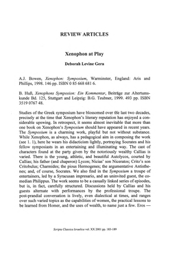 REVIEW ARTICLES Xenophon at Play