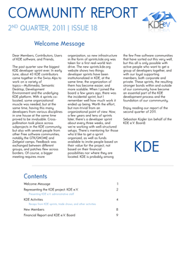 KDE E.V. Quarterly Report 2011Q2
