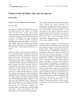 Writers from the Other Asia: the Two Koreas