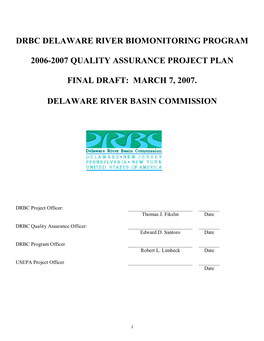 Drbc Delaware River Biomonitoring Program