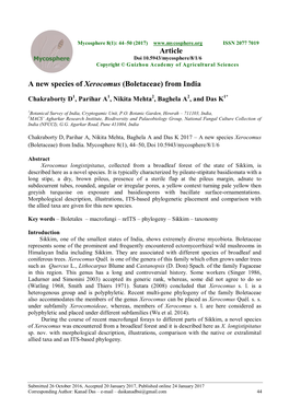 A New Species of Xerocomus (Boletaceae) from India