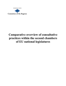 Comparative Overview of Consultative Practices Within the Second Chambers of EU National Legislatures
