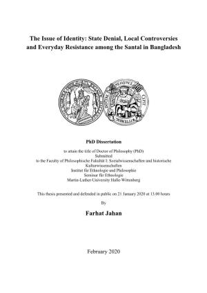 State Denial, Local Controversies and Everyday Resistance Among the Santal in Bangladesh