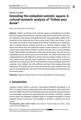 Extending the Embodied Semiotic Square: a Cultural-Semantic Analysis of “Follow Your Arrow”