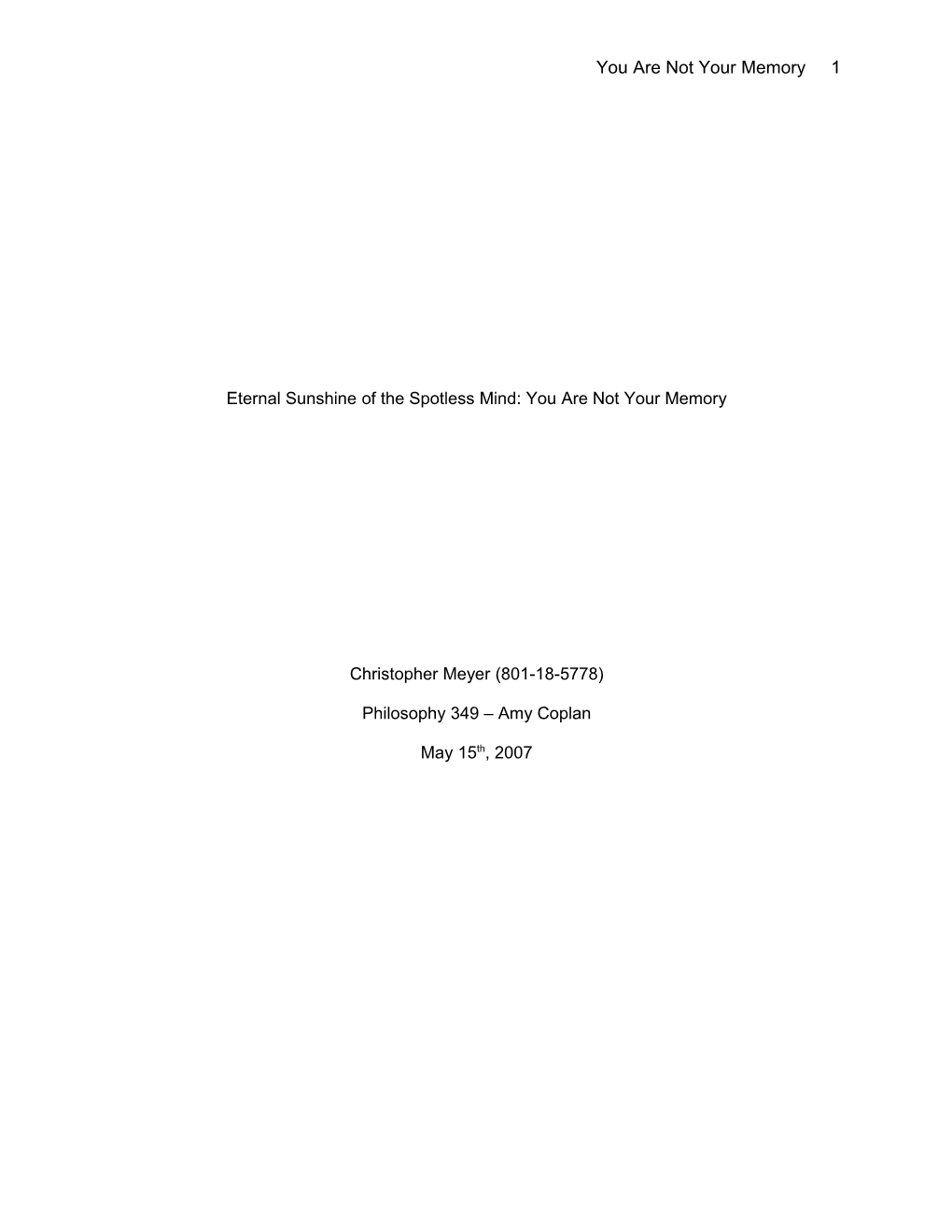 Although the Debate Rages on Between Modern Philosophers (Murray Smith, Stephen Mulhall