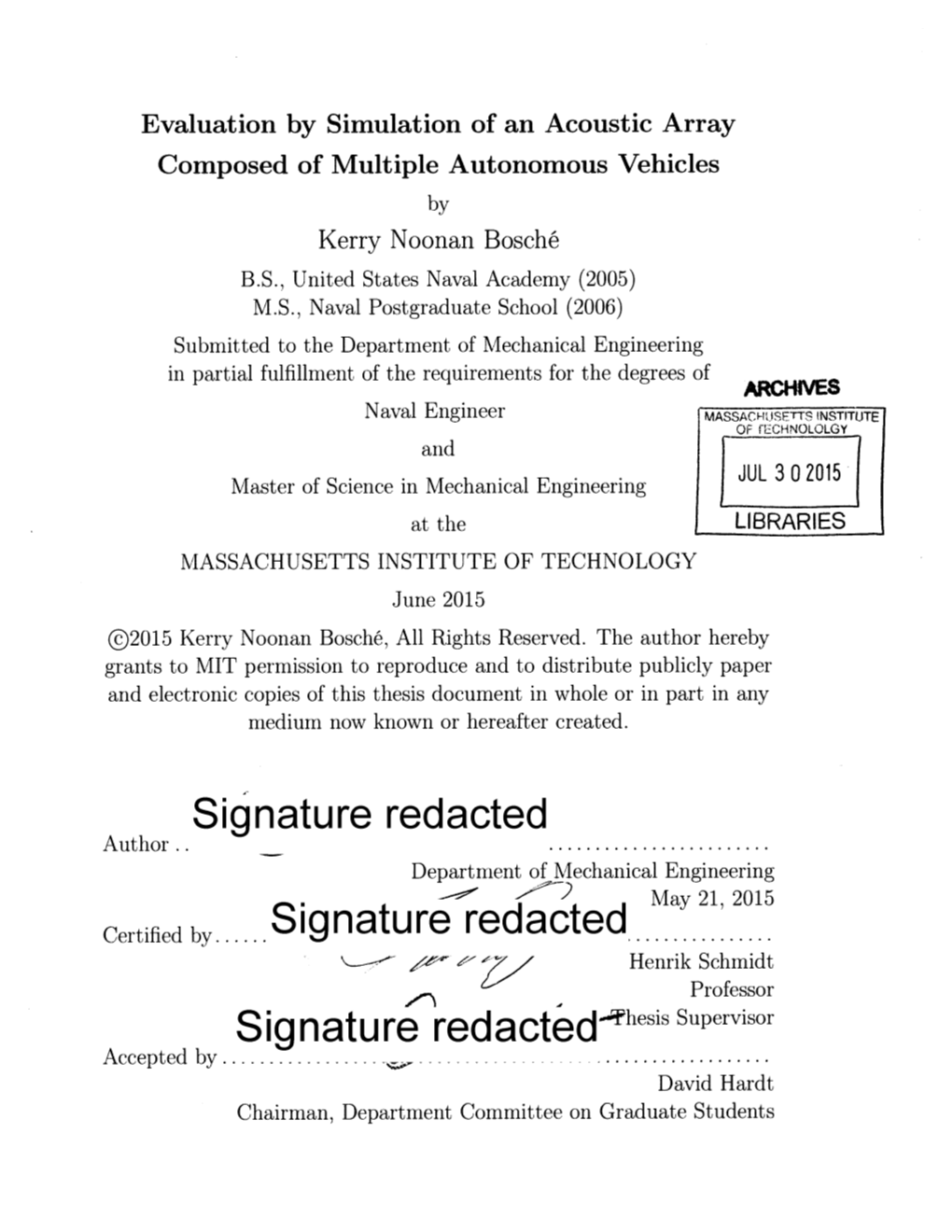 Signature Redacted- Hesis Supervisor a Ccep Ted by